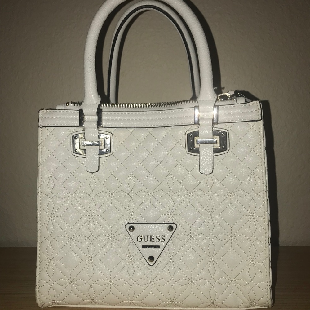 GUESS white handbag